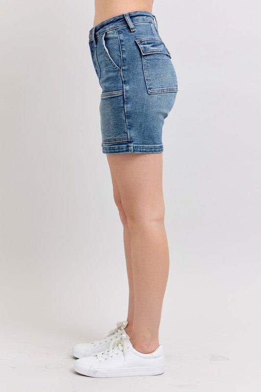 Judy Blue Full Size High Rise Denim Shorts - DAVERRI FASHIONS