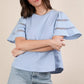 VERY J Lace Trim Sleeve Top