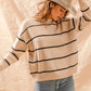 SO ME Stripe Crew Neck Basic Essential Sweater - DAVERRI FASHIONS