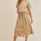 MABLE Short Sleeve Top and Button Down Midi Skirt Set Skirt Sets