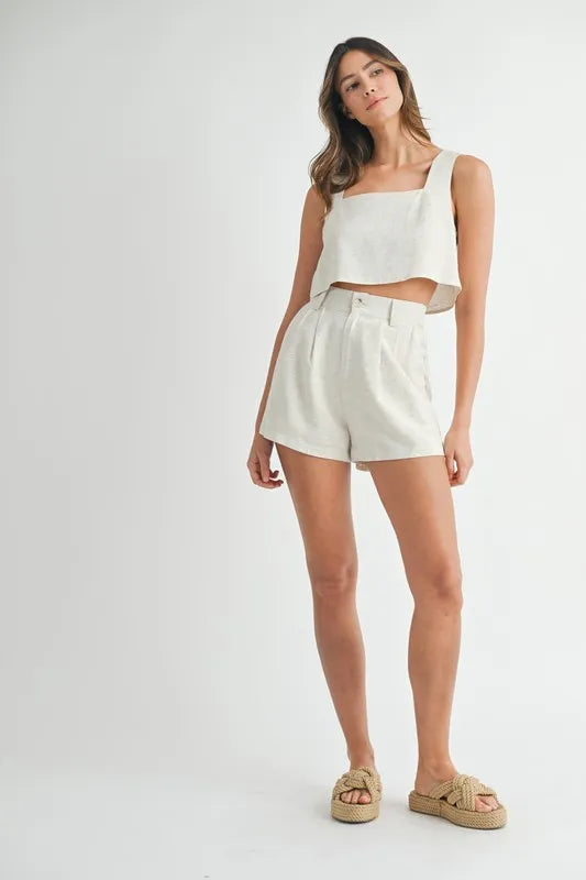 MABLE Sleeveless Crop Top and Shorts Set
