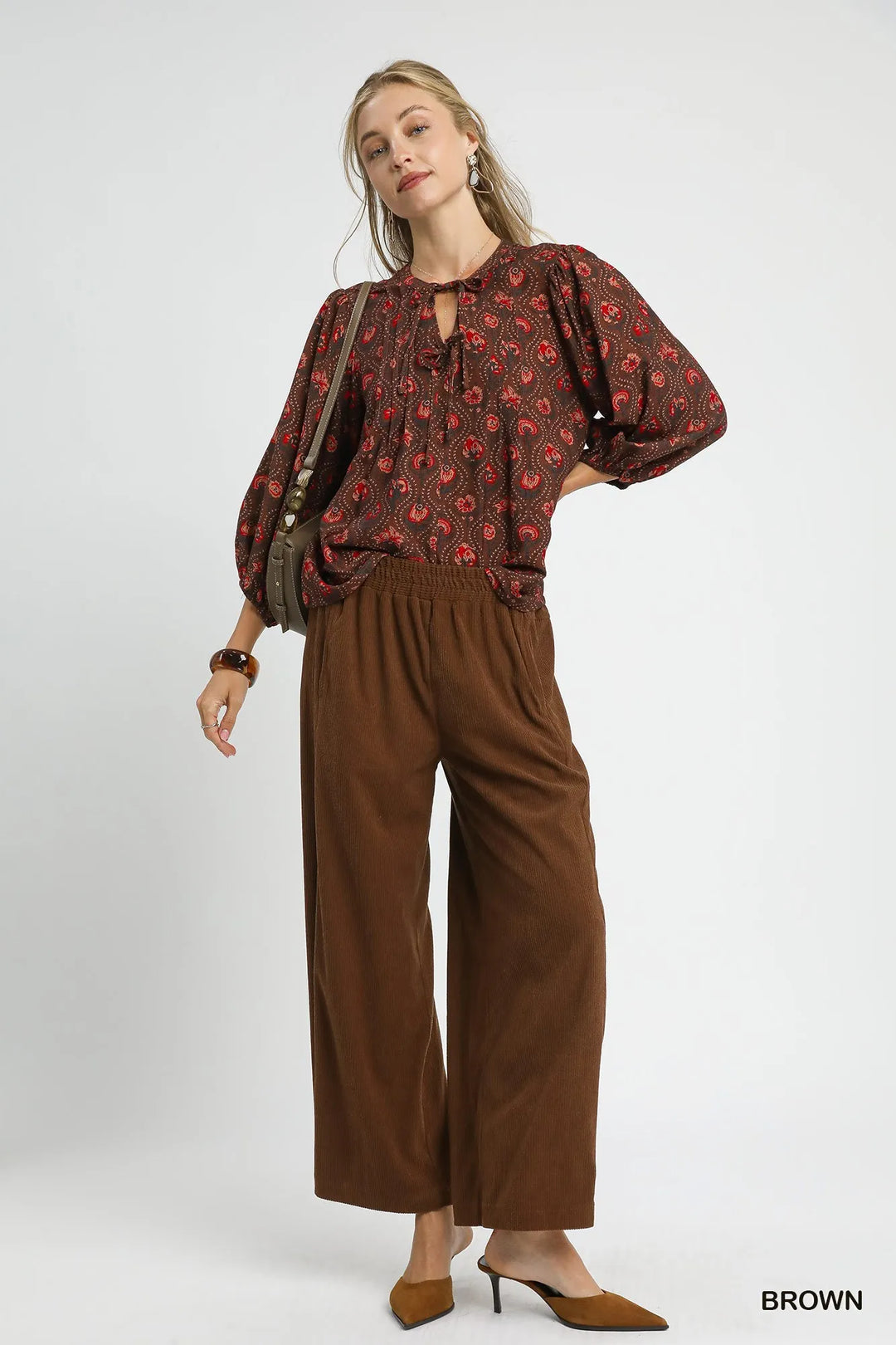 Umgee Wide-Leg Corduroy Pants Pants