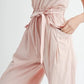 MABLE Washed Fabric Spaghetti Strap Waist Belted Jumpsuit Jumpsuits
