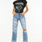 Kancan Mid Rise Distressed Boyfriend Fit Jeans - DAVERRI FASHIONS