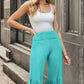 Heimish Full Size Ruffled High Waist Wide Leg Pants Plus Size Mint 3XL Pants