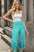 Heimish Full Size Ruffled High Waist Wide Leg Pants Plus Size Mint 3XL Pants