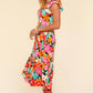 Haptics floral midi dress with vibrant blossoms and ruffles