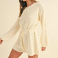MABLE Round Neck Long Sleeve Sweater Romper