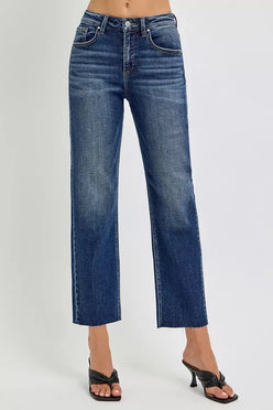 RISEN High Rise Slim Barrel Jeans - DAVERRI FASHIONS
