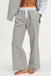 Light Gray Elastic Waist Wide Leg Pants | Pants Daverri Fashions