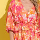 And The Why Ruffled Printed Puff Sleeve Blouse - DAVERRI FASHIONS