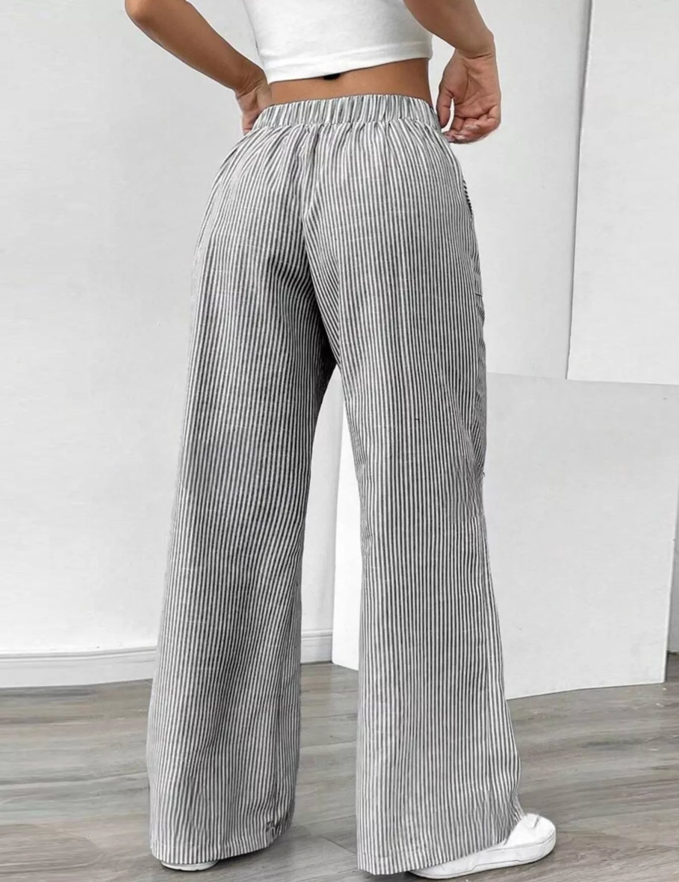 Striped Wide Leg Pants | Pants Daverri Fashions