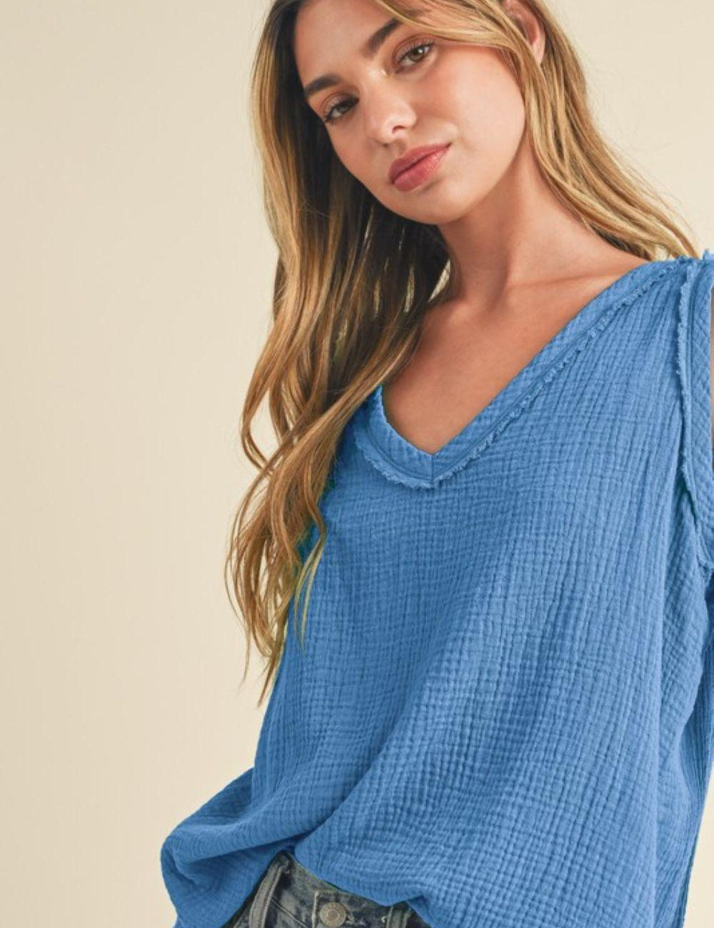 Aemi + Co V-Neck Wide Strap Tank | Daverri Fashions