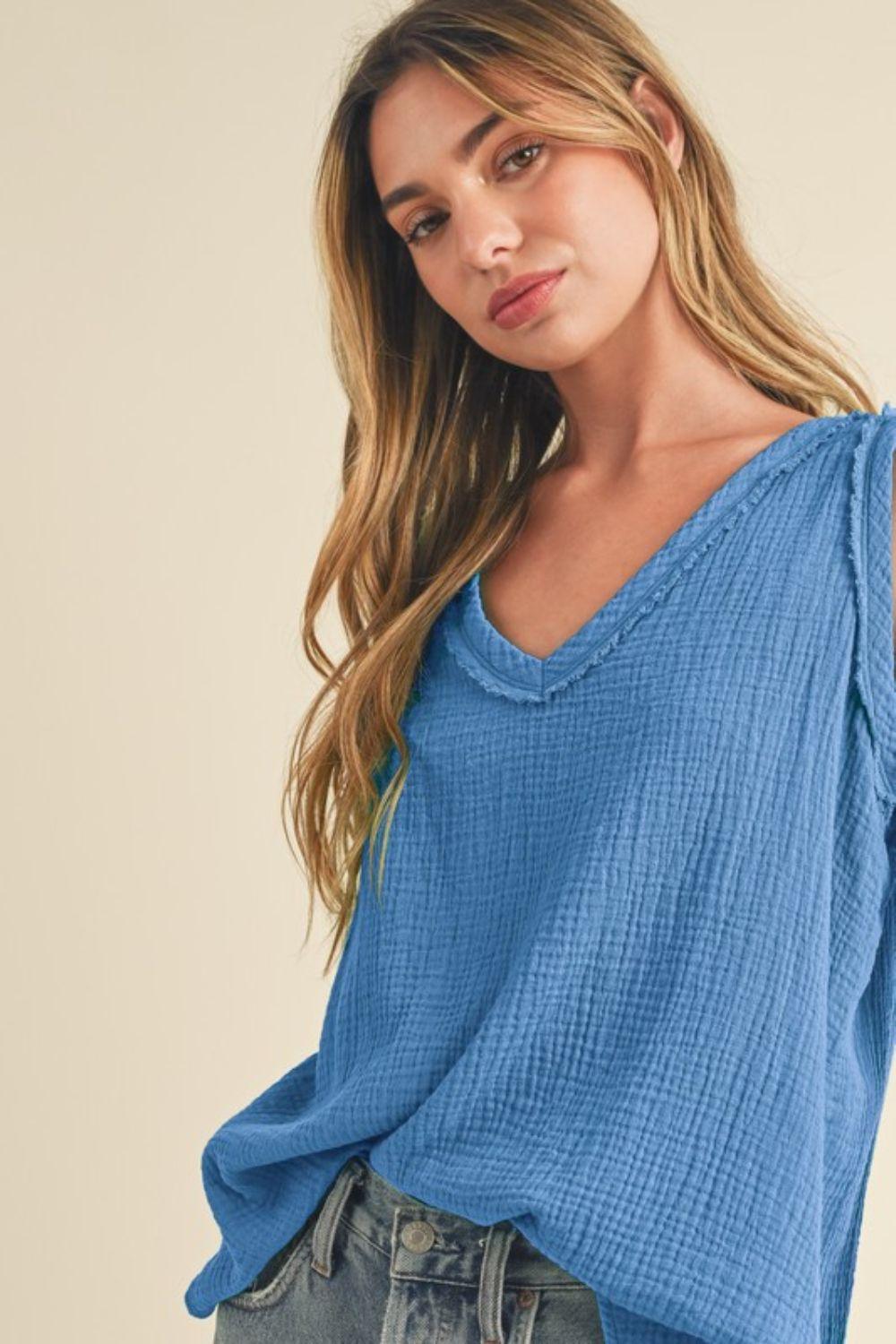 Aemi + Co V-Neck Wide Strap Tank | Daverri Fashions