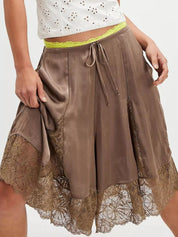 Lace Detail Shorts | Shorts Daverri Fashions