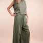VERY J Solid Woven Top & Pants Set Outfit Sets