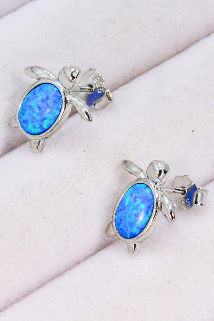 Opal Turtle Stud Earrings | Earrings Daverri Fashions