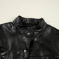 Faux Leather Buttoned Front Boxy Jacket - DAVERRI FASHIONS