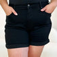 Judy Blue Full Size High Waist Tummy Control Cuffed Denim Shorts Denim Shorts