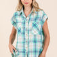 Mittoshop Mineral Wash Plaid Button Down Shirt - DAVERRI FASHIONS