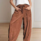 Daverri Fashions Casual Corduroy Wide Leg Pants with Pockets - DAVERRI FASHIONS