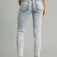 Umgee 5-Pockets Distressed Detail Stretch Denim Skinny Jeans with Unfinished Hem Jeans