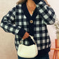 Plaid Button-Down Cardigan - DAVERRI FASHIONS