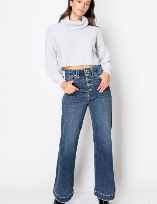 As Shown 1 (24) Artemis Vintage Tummy Control 90's Vintage Wide Jeans | Jeans Daverri Fashions