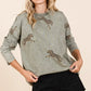 Mittoshop Mineral Wash Cheetah Print Long Sleeve Top - DAVERRI FASHIONS