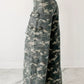 Camo Print Wide Leg Cargo Jeans - DAVERRI FASHIONS