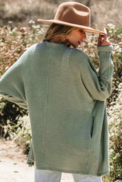 Laurel Green Waffle Knit Open Front Cardigan | Cardigans Daverri Fashions