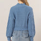 HYFVE Cable-Knit Mock Neck Dropped Shoulder Sweater Sweaters