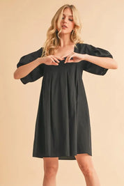 Aemi + Co Square Neck Babydoll Dress with Pockets | Daverri Fashions