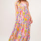 And The Why Full Size Printed Tie Shoulder Tiered Maxi Dress - DAVERRI FASHIONS