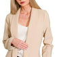 Zenana Woven Long Sleeve Blazer With Lining - DAVERRI FASHIONS