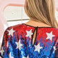 BiBi American Theme Star Pattern Sequin Top Tops