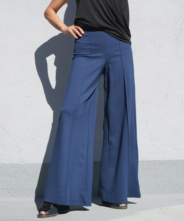 Bamboo Wide Leg Ponte Pants NAVY Pants