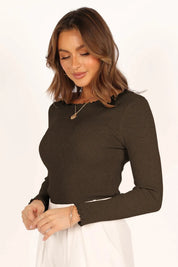 Lettuce Edge Round Neck Long Sleeve Top | Tops Daverri Fashions