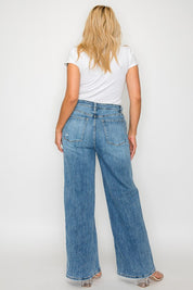 bytos Full Size High Rise Wide Leg Jeans with Pockets | Jeans Daverri Fashions