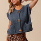 SO ME Big Metal Button Front Sweater Vest Sweater Vests