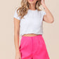 BiBi Pink Bandless Tailored Shorts Shorts