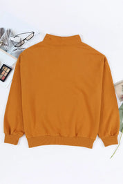 Quarter Zip Dropped Shoulder Sweatshirt | Sweatshirts Daverri Fashions