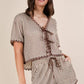 VERY J Wave Trim Detail Knit Top & Shorts Set Outfit Sets
