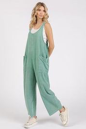 Mittoshop Scoop Neck Wide Leg Overalls Overalls