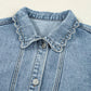 Scallop Trim Collar Patched Pocket Button Up Denim Jacket - DAVERRI FASHIONS