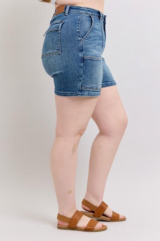 Judy Blue Full Size High Rise Denim Shorts - DAVERRI FASHIONS