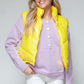 Bright yellow Snobbish zip-up turtleneck shiny quilted puffer vest