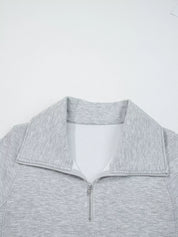 Zip Collar Long Sleeve Top and Drawstring Pants Set | Loungewear Sets Daverri Fashions