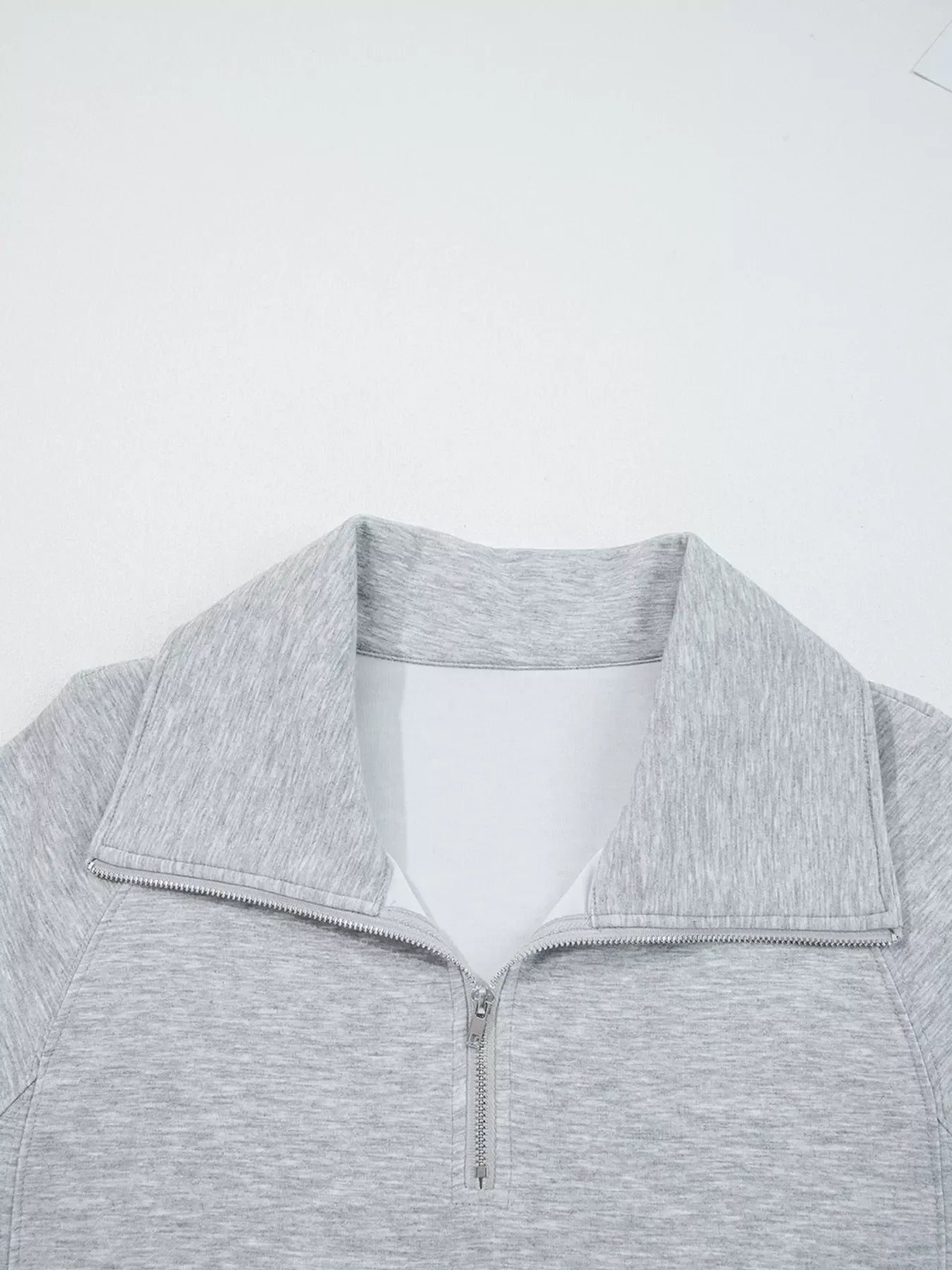 Zip Collar Long Sleeve Top and Drawstring Pants Set - DAVERRI FASHIONS