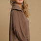 Umgee Full Size Ribbed Knit Half Zipper Sweatshirt Plus Size Sweatshirts